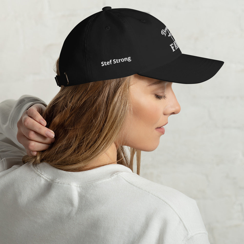 Branded by Faith - White Embroidery - Dad hat