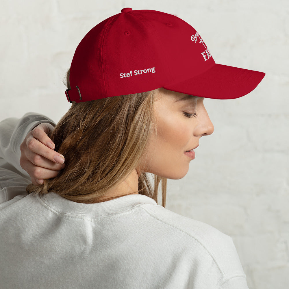 Branded by Faith - White Embroidery - Dad hat