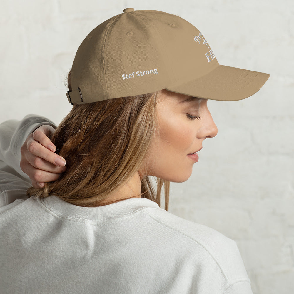 Branded by Faith - White Embroidery - Dad hat