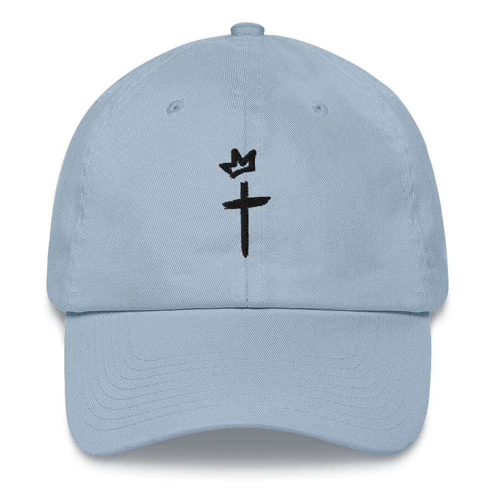 Black Embroidery - Crown and Cross Logo - Dad hat