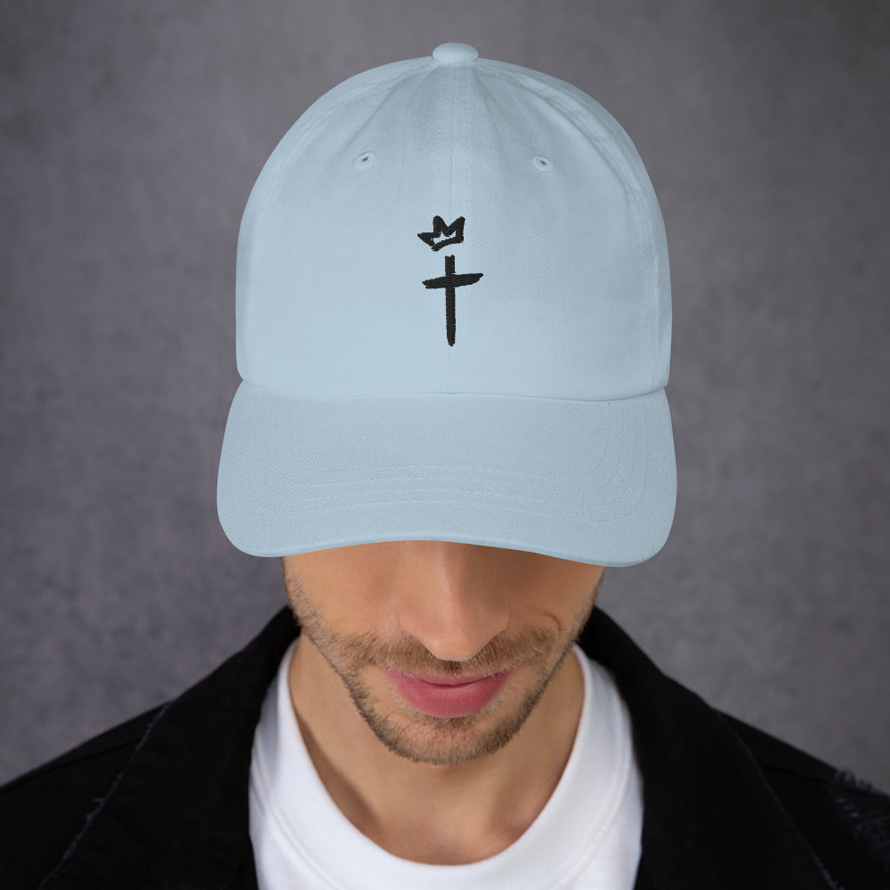 Black Embroidery - Crown and Cross Logo - Dad hat