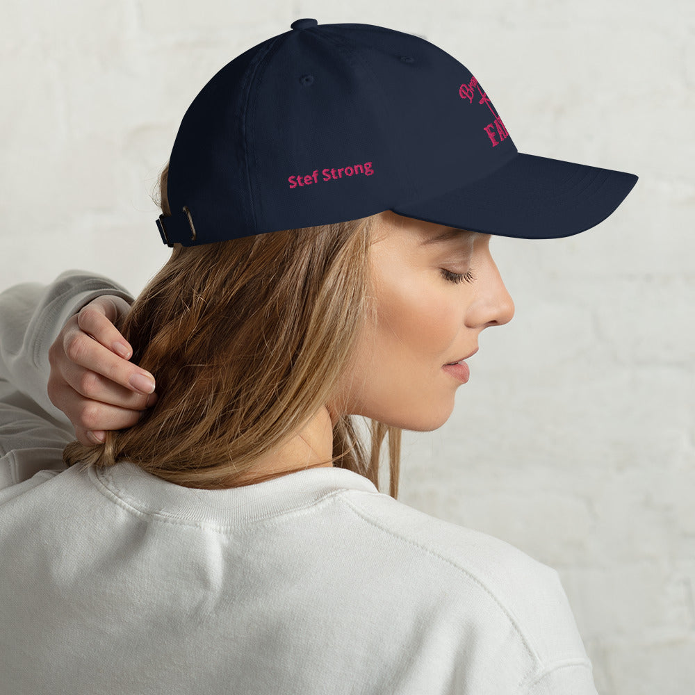 Branded by Faith - Pink Embroidery - Dad hat