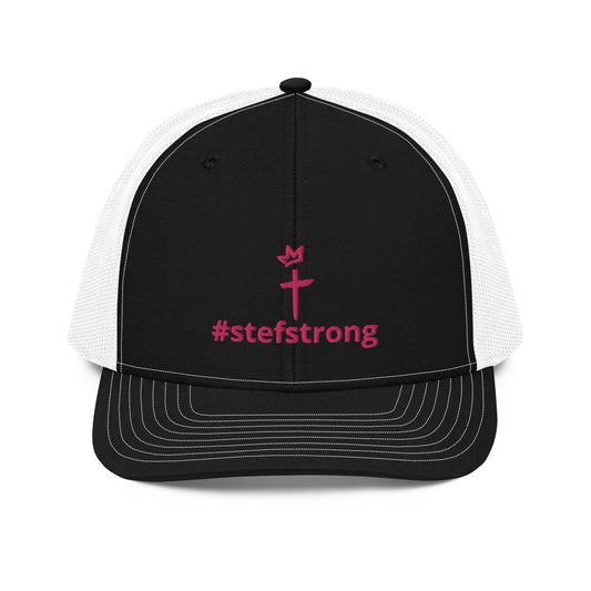 #StefStrong - Trucker Cap with Pink Cross and Crown Logo