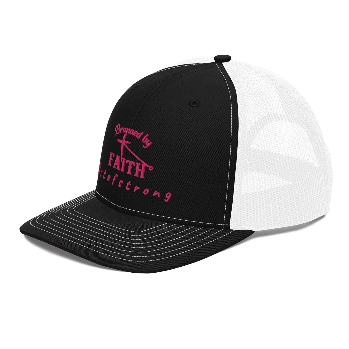 Branded By Faith - Pink Embroidery - Trucker Cap