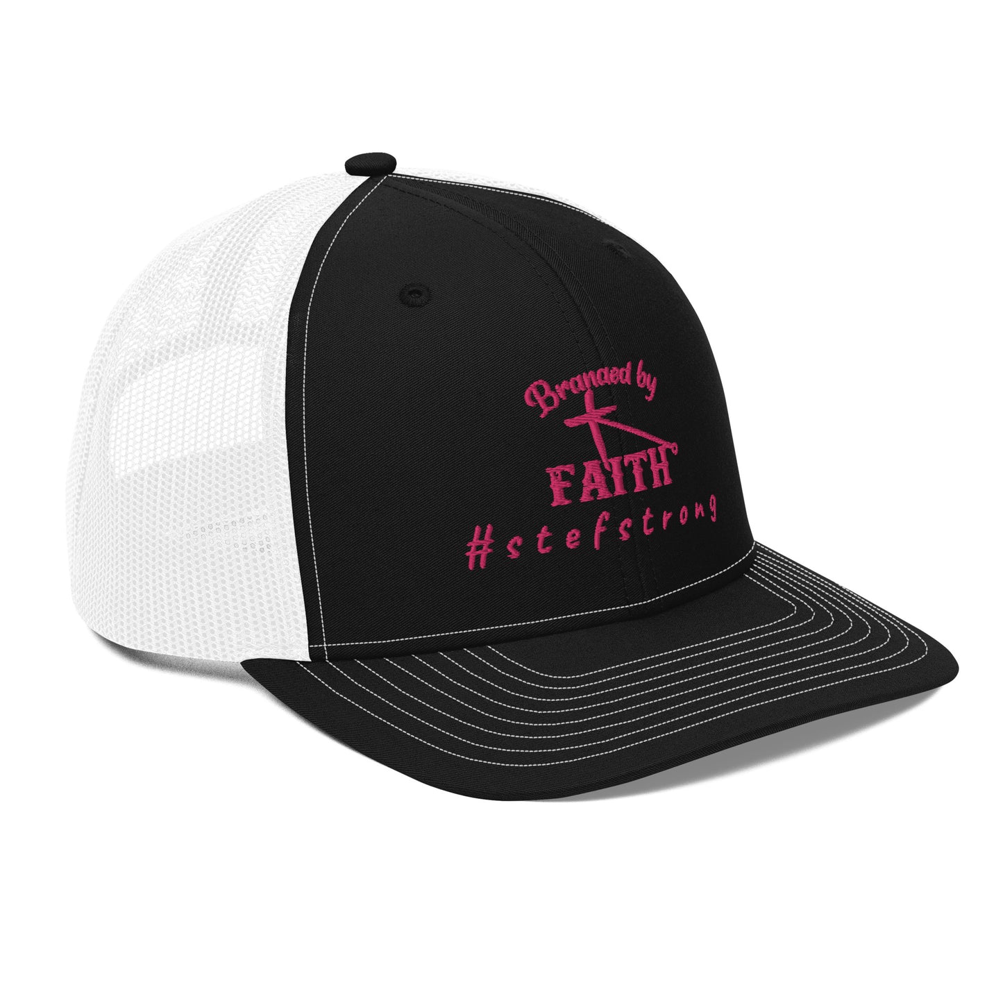 Branded By Faith - Pink Embroidery - Trucker Cap