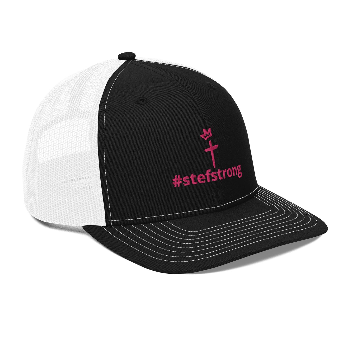 #StefStrong - Trucker Cap with Pink Cross and Crown Logo