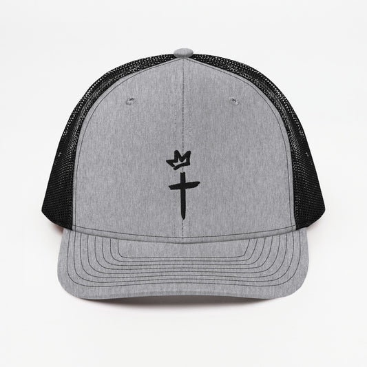 Black Embroidery - Crown and Cross Logo - Trucker Cap