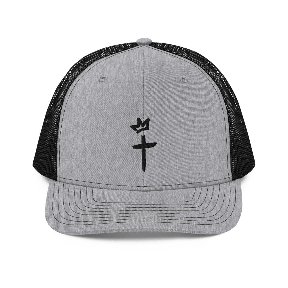 Black Embroidery - Crown and Cross Logo - Trucker Cap