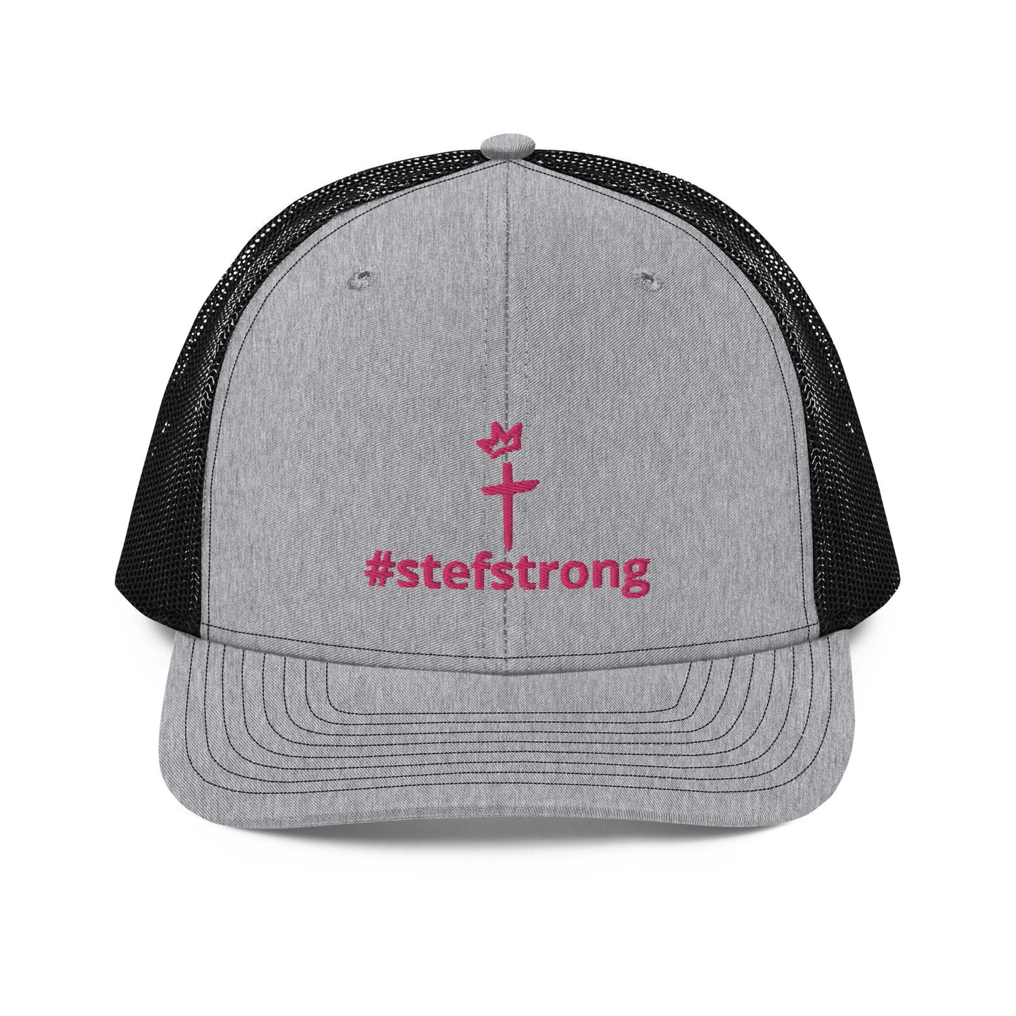 #StefStrong - Trucker Cap with Pink Cross and Crown Logo