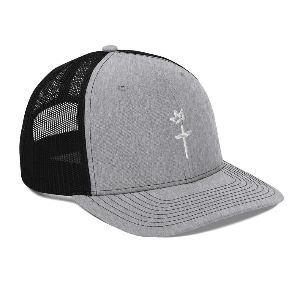 White Embroidery - Crown and Cross Logo - Trucker Cap