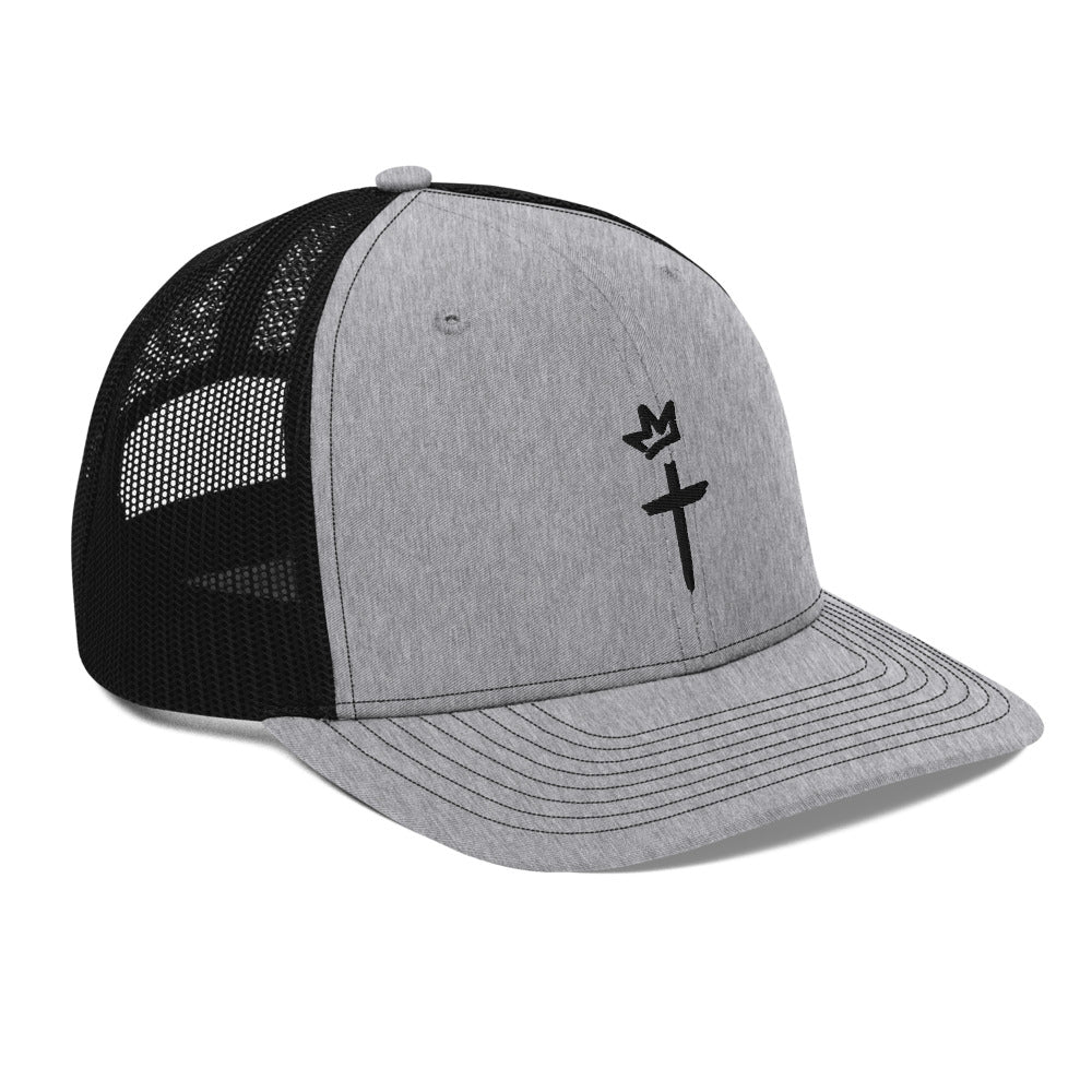 Black Embroidery - Crown and Cross Logo - Trucker Cap