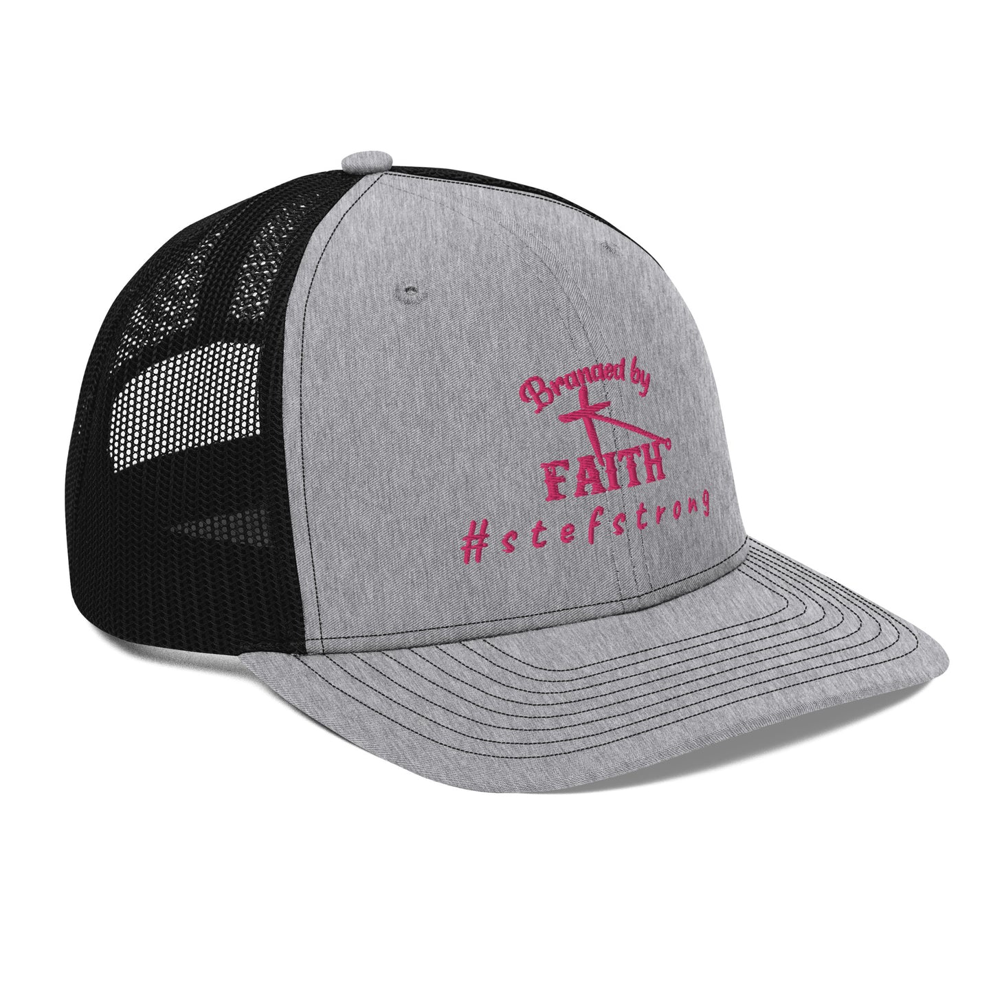 Branded By Faith - Pink Embroidery - Trucker Cap