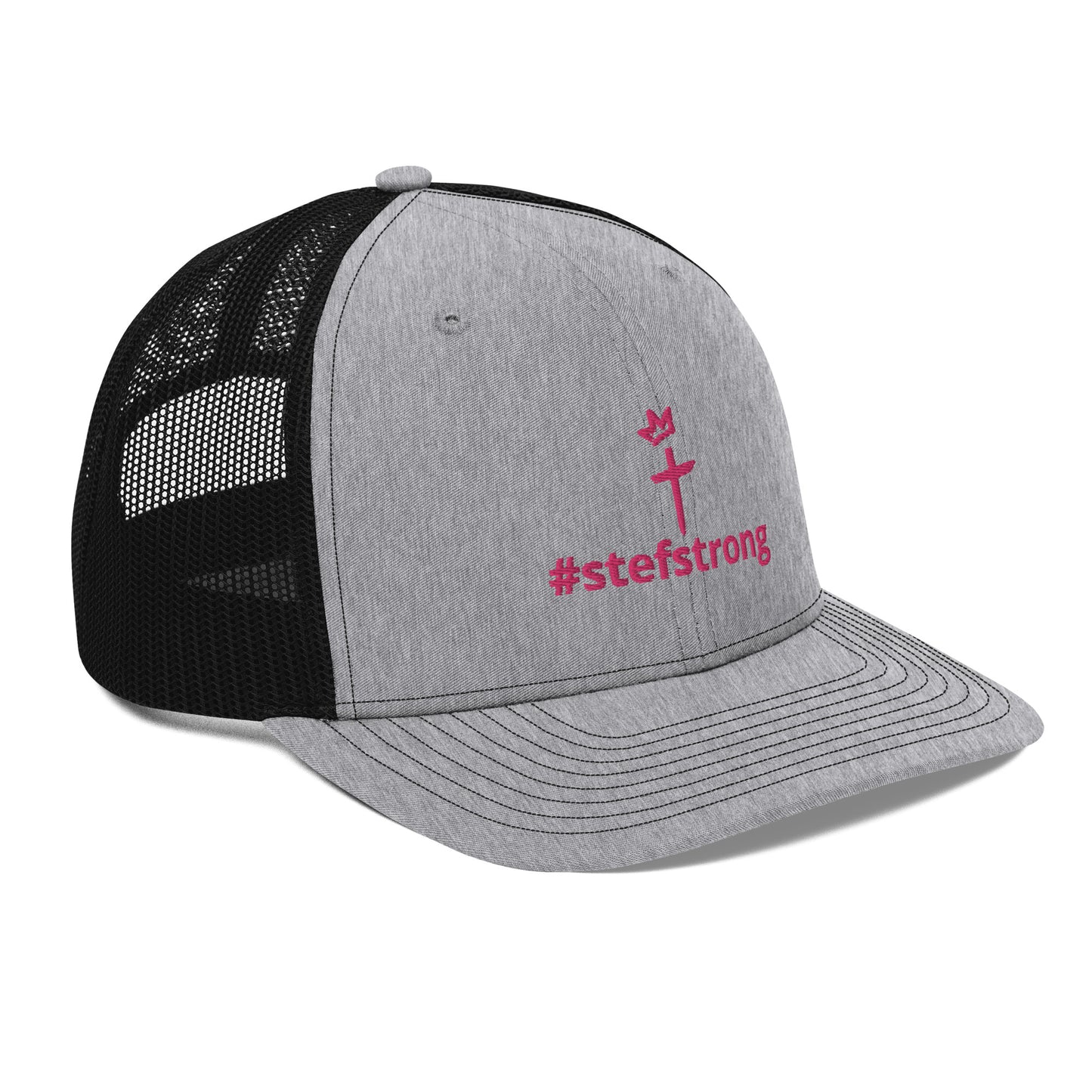 #StefStrong - Trucker Cap with Pink Cross and Crown Logo