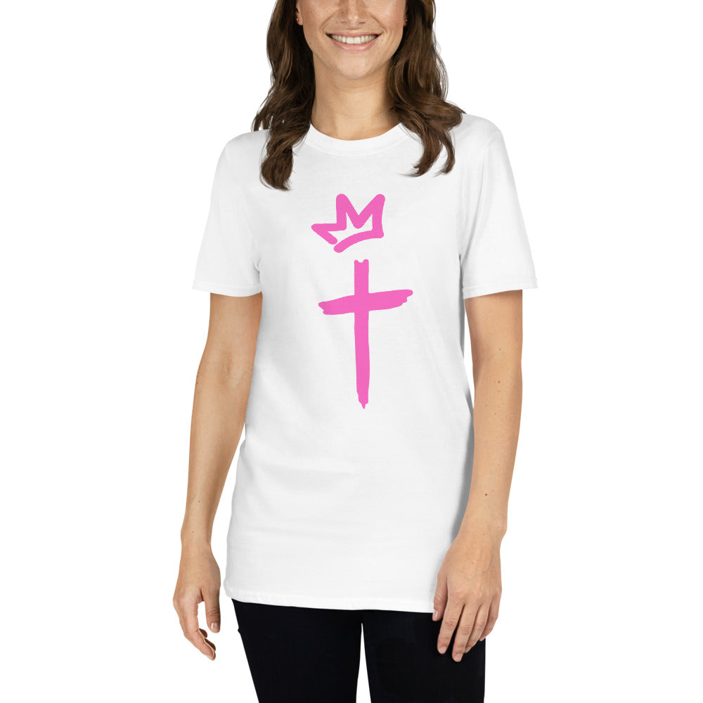 Crown and Cross Logo Front - Strong and Beautiful Back - Short-Sleeve Unisex T-Shirt