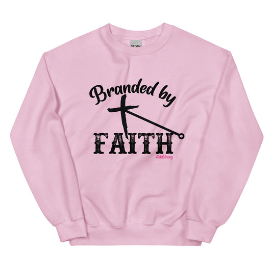 Branded by Faith - With Pink #StefStrong - Unisex Sweatshirt