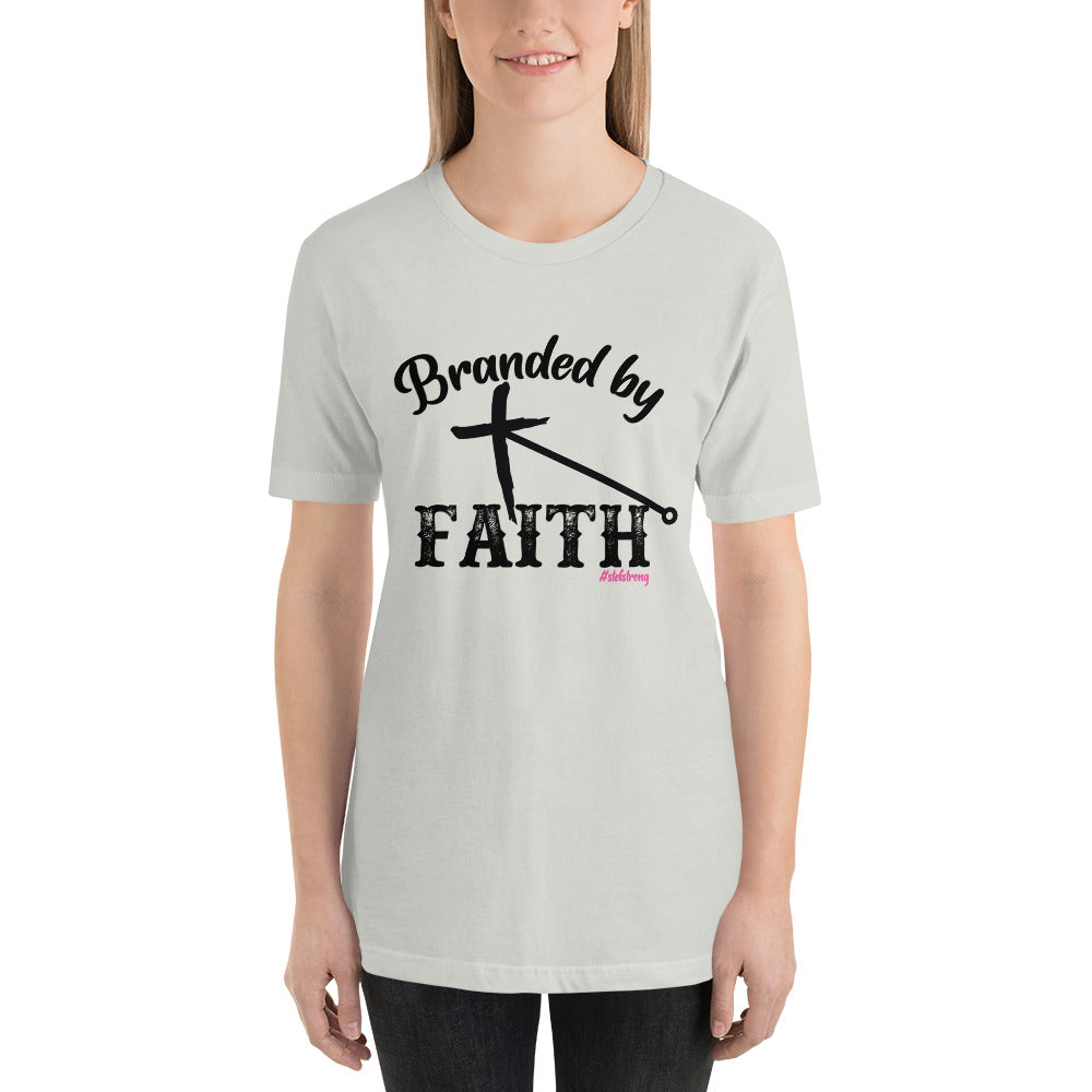 Branded by Faith - With Pink #StefStrong - Unisex t-shirt