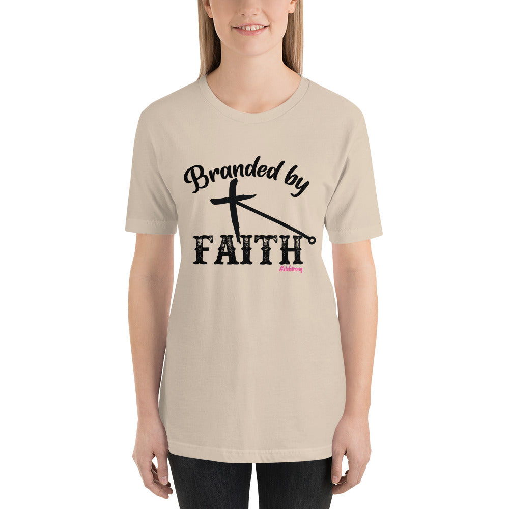 Branded by Faith - With Pink #StefStrong - Unisex t-shirt